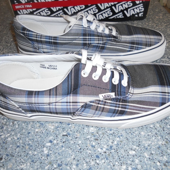 vans blue plaid